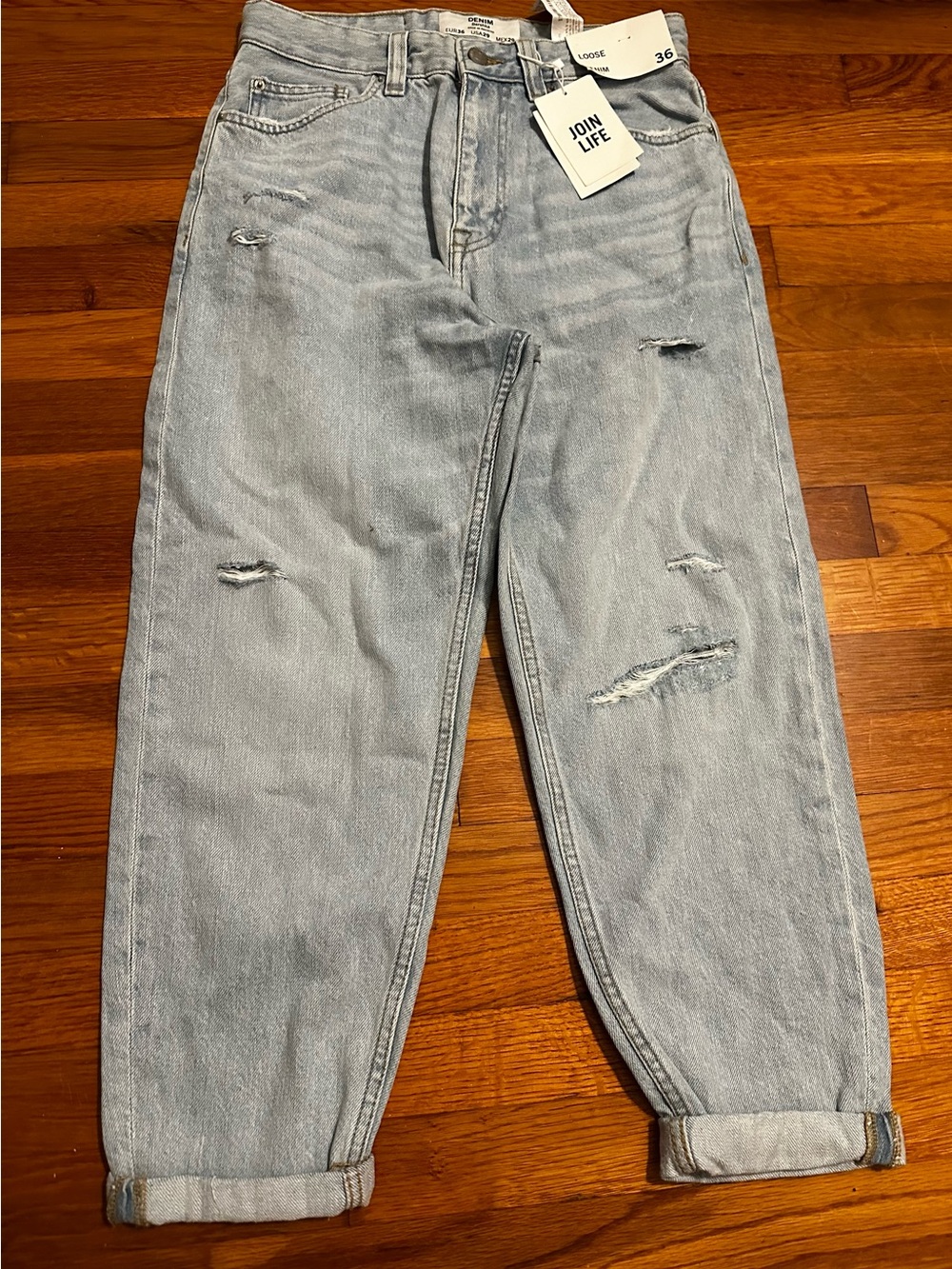 Bershka Light Blue Denim Jean Capri